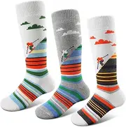 [Cimkiz] Ski Socks Kids Winter Warm Thermal Snow Socks, Skiing Snowboarding Skating for Toddler Boys and Girls (2 Pairs or 3 Pairs)
