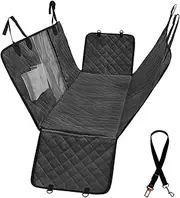 Dog Car Seat Cover Pet Dog Travel Mat Mesh Dog Back Frame Car Back Seat Cover Hammock(Black)