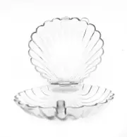 12 Extra Large Plastic Shell Candy Boxes favors CLEAR
