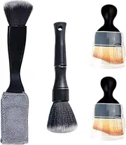 4 PCS Car Interior Detailing Brush Set, Soft Bristle Dust Brush Kit for Auto Dashboard, AC Vents, Truck SUV RV Cleaning, Scratch-Free Interior Tools
