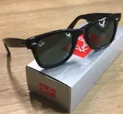 Ray-Ban RB2140 Original Wayfarer Black,Green Lenses,Unisex,Classic Sunglasses.