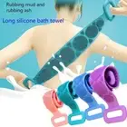 Skin Exfoliating Dual Sided Bath Belt Back Scrubber Silicone Bath Brush