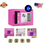 Stylish Pink Security Safe with Electronic Lock and Intelligent Lighting Design
