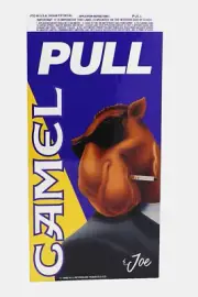 1993 Smokn' Joe Camel IN His Tux PULL Store Door Decal 8" x 4"