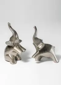 在飛比找誠品線上優惠-ST.MALO秘魯工匠手工陶瓷藝術大象擺飾組-銀-2201P