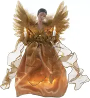 Kurt Adler UL 10-Light African American Angel Christmas Treetop Figurine, 13-Inc