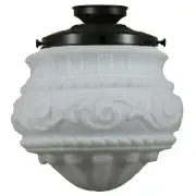Premier Opal Matt 12&quot; Shade w 8 1/4&quot; Black Batten Fix Light