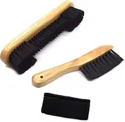 AUEAR, Set of 3 Billiards Pool Table and Rail Brush Set with Billiard Cue Shaft Slicker Snooker Cloth Cleaner (Natural Color)