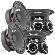 4x DS18 PRO-GM6 6.5" Midrange Car Speakers 4x PRO-TWX1SL Super Bullet Tweeters