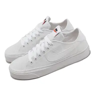 【NIKE 耐吉】休閒鞋 Wmns Court Legacy CNVS 女鞋 男鞋 白 帆布鞋 小白鞋(CZ0294-100)