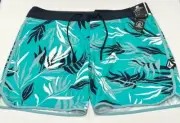Volcom Men's Bleeding Leaf Mod 18" Board Shorts, Electric Blue, Size 36
