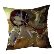 Diana in the Forest Artemis Goddess and Deer Cushion Cover