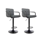 CHOTTO - Hiro Adjustable Swivel Bar Stool - Grey x 2