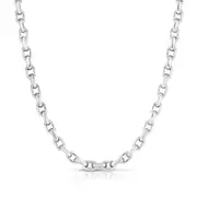Sterling Silver Oval Link Chain Necklace, 18"