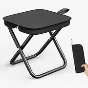 Portable Chair，Collapsible Stool,Lightweight Portable Stool for Adults, Holds Up to 330LBS, Ideal for Camping, Hiking, Outdoors, and Events (Black)
