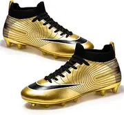 [GEXECEUSS] Soccer Shoes for Big Boys High-Top Cleats Soccer Boots Breathable Lightweight Turf Football Shoes for Mens Outdoor Competition Training