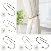1Pair Pearl Beads Ushape Curtain Hooks Pothook Wall Tiebacks Hangers