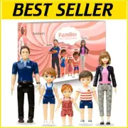 Elegant Family Dollhouse People - 5 High-Quality Poseable Dolls for Creative Fun