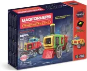 New Magformers Power Vehicle Set - 81Pcs - Rainbow Colors Ages 6+ Brain Training