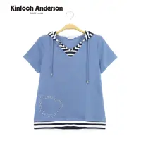 在飛比找momo購物網優惠-【Kinloch Anderson】條紋連帽假兩件上衣 金安