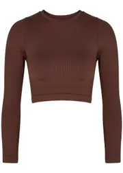 PRISM2 Evoke Ribbed Stretch-jersey Top, Tops, Maroon, One Size One Size