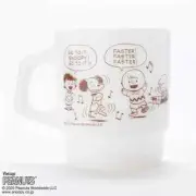 Fire-King Peanuts Snoopy 70 YEARS Stacking Mug Cup Milk White Glass 215ml Japan