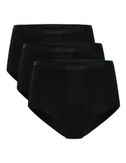 [Modibodi] Light Moderate Classic Period Full Brief 3 Pack in Black