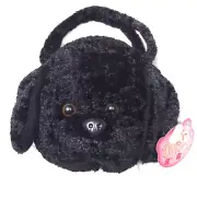 Vintage PLUSH PALZ Dog Wallet Purse Black Poodle CHENILLE NEW TAGS 6" Dia.