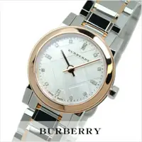 在飛比找旋轉拍賣優惠-【BURBERRY】  拼色鋼質錶鏈格紋壓花女仕腕錶  BU