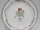 ❤️ CORELLE CALLAWAY Christmas HOLIDAY 7.25 DESSERT PLATE Ivy Topiary Red Ribbons