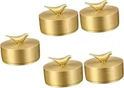 TOPPERFUN 5pcs Storage Box with Lid Vehicle-mounted Ashtray Ashtrays Car Earring Stand Desktop Ashtray Decor Household Ashtray Portable Ashtray Ash Tray Desktop Table Ashtray Golden Brass