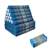 Jumbo Thai Triangle Pillow Three-Folds Blue with Arm/Leg Rest Block