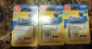 Brother M231 P-touch Label Tape 1/2" Black on White 26 ft of tape New 3 Packs