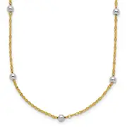 14K Two-Tone Two Tone Polished Bead Fancy Necklace