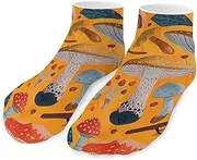 [QMNVBDS] Various Mushrooms Socks Ankle Length Socks Casual Short Socks for Women Men Low Cut Sports Socks Running Socks No Show Socks Ankle Socks Athletic Socks Workout Socks, Style, One Size, Style