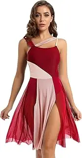 [Jugaoge] Women's Mesh Overlay Ballet Contemporary Dance Dress Lyrical Leotard Costume