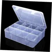Large Clear Organizer Box,12 Grids Organizer Box with Removable Dividers for