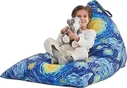 Nobildonna Stuffed Animal Storage Bean Bag Chair Cover for Kids Teens (No Filler) 250L Washable Large Beanbag Cover for Kids' Room Organizing Plush Toys or Home Living Room Textile,Starry Night