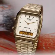 Casio Women's Watch Metal Band Gold Original New AQ-230GA-9D