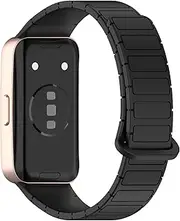 Disscool Replacement Adjustable Wrist Bands Compatible with Huawei Band 10/10 NFC/9/9 NFC/8/8 NFC, Soft Silicone Wrist Strap with Quick Release for Man Women(Magnetic Attraction/Black)