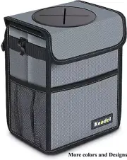 Car Waterproof Trash Can Bin Bag with Lid Garbage Waste Storage Organizer BinBox