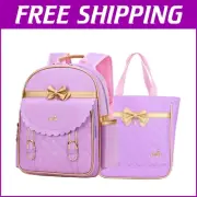 Elegant Bow-Tie Girls Princess Backpack - Waterproof & Organized Storage