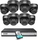 ZOSI C220 16CH 4K PoE Home Security Camera System, 16 16CH-8Cam-4TB, black