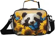 Insulated Lunch Box Badger Sunflower Cute for Women Men - Ideal for Work, Picnics - Includes Adjustable Shoulder Strap
