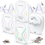 Ultrasonic Mosquito Repellent, Ultrasonic Mouse and Rats Pack of 4, Anti-Mosquito Indoor Anti-Rodent Ultrasonic Repellent for Rodents, Mice, Mosquitoes, Cockroaches, Spiders, Flies