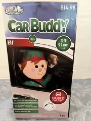 GEMMY 3ft Tall Elf Car Buddy Airblown Inflatable Energy Efficient LED Christmas