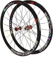 Road Bike Wheel 700c, Aluminum Alloy QR Wheels V C Brake Clincher, Double Wall Flat Spokes Bicycle Wheel Set, Rear 8 9 10 11 Speed Wheelsets Hub 40mm Rims Bike Accessories (Color : Colorful Mark)