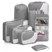 8PCS Storage Compression Bags Packing Cubes for Suitcases Travel Pouches