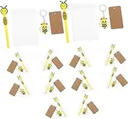 LIFKOME Cute Bee Party Favors Set: 12pcs Pens Keychains Tags for Baby Showers Parties