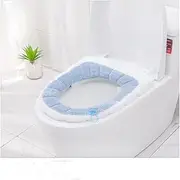 APTPKGDFDK Washable Toilet Cover Pad Toilet Seat Cushion Set for Home Decor Closestool Mat Seat Case Toilet Lid Cover Accessories Toilet Seat Covers(with Handle Blue)